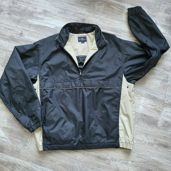 Dockers Golf Mens Blue Long Sleeve Collared 1/4 Zip Windbreaker Jacket Large - Picture 2 of 11